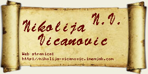 Nikolija Vicanović vizit kartica